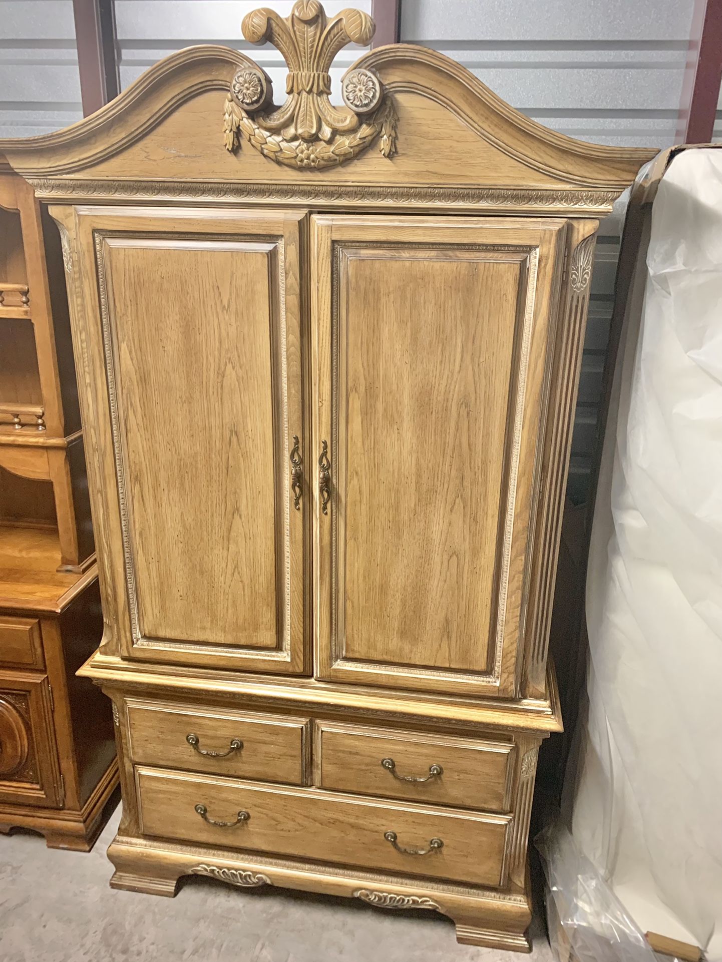 Large Solid Wood Armoire