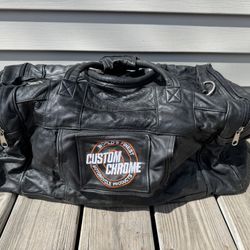 Custom Chrome Motorcycle Travel Duffel Bag Black