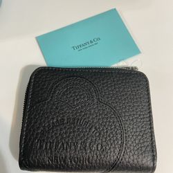 Tiffany & Co Black Pebbled Wallet 