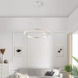 Minsk Single Round Color Changing Integrated LED Chrome Chandelier - Chrome NEW