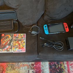 Nintendo Switch W/ dock and cables along with games