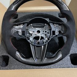 Carbon Fiber Steering Wheel with LED Shift Light 19-22 Acura RDX