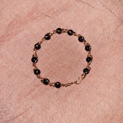 Authentic 8mm Black Onyx And Copper