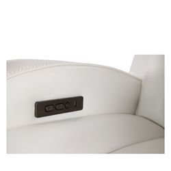 Tuxedo White 73'' Power Reclining Console Loveseat with Power Headrest