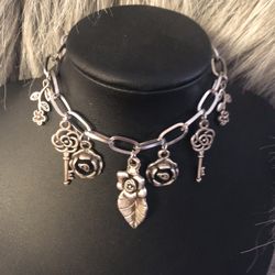 $20 Exclusive Rose Charm Adjustable Bracelet Magnetic Or Lobster Clasp Closure 