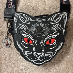 Leather Cat Face Cross Body Purse
