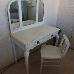 Antique Vanity with Chair