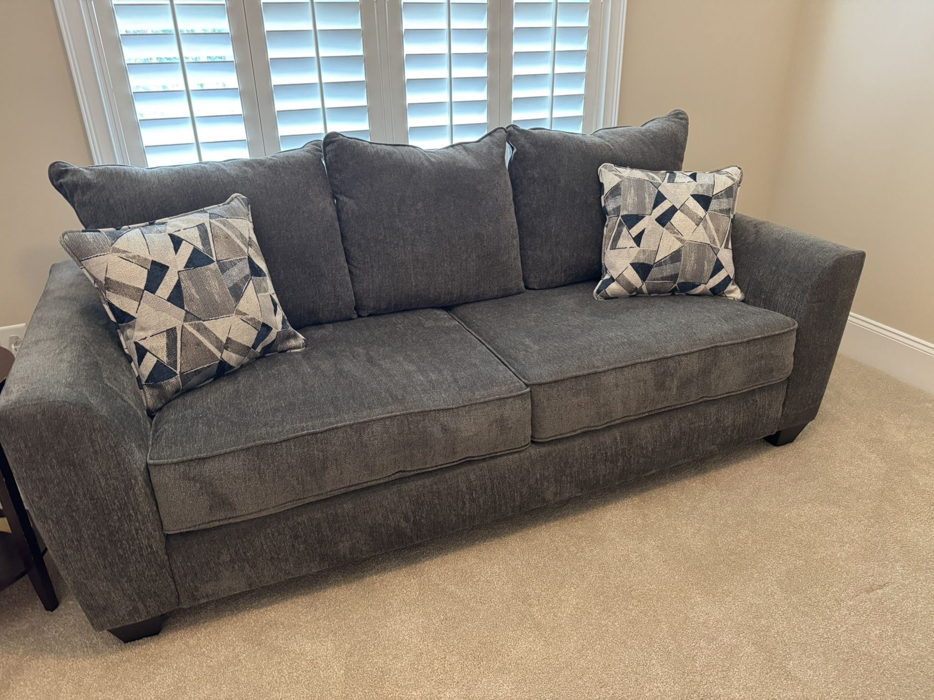 Gray Sleeper Sofa / Sofa Bed With Thick Mattress 