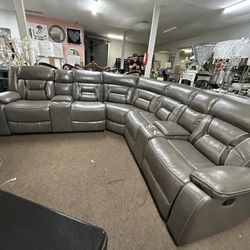 Brand New Reclining Gel Leatherette Sectional Set 