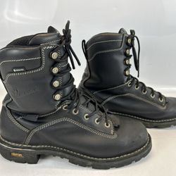 Danner 8" Quarry USA Work Boots Size 10.5 Leather Waterproof Vibram Sole Logger