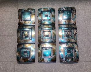 Modern Metal Geometric Wall Art (Set of 3)