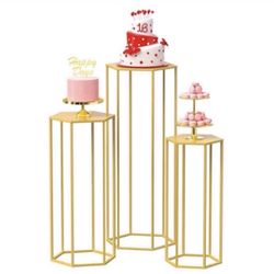 Hexagon Pedestal Stand Cylinder Stands