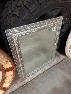 Silver Ornate Framed Wall Mirror