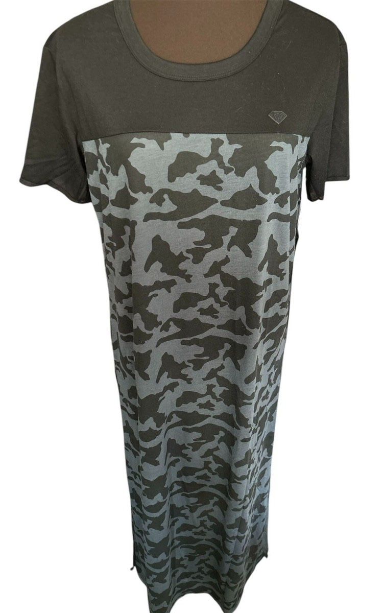 Diamond Supply Co Serif Knit Maxi Dress Green Camo