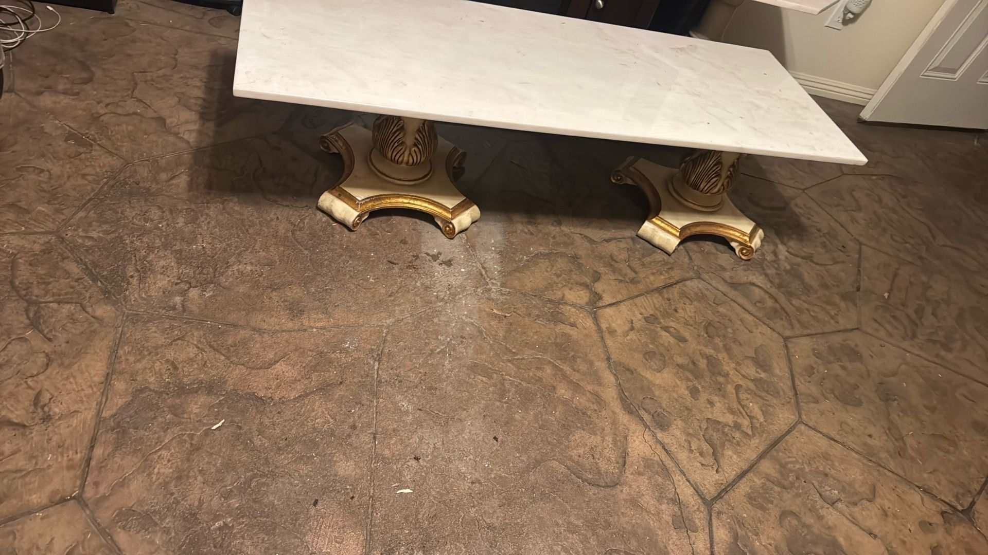 Marble Table With 2 End Tables 