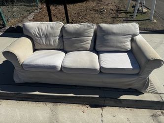 3-Seat Slipcovered Sofa ikea free