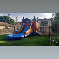 🎉 Large Combo Jumper with Slide + Detachable Pool + Hoop 🎉
