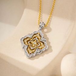 Buccellati Opera Galileo White And Yellow Gold Pendant