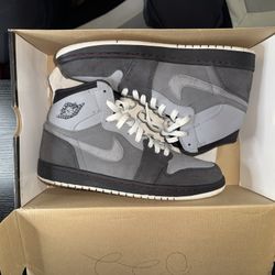 Jordan 1 Stealth Team Red Light Graphite Dark Charcol Size 9.5