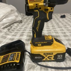 Dewalt. Charger 10.0 battery in the drill.