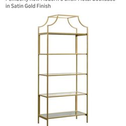 New! Lux 5 Shelf Stand With Faux Stone Shelves