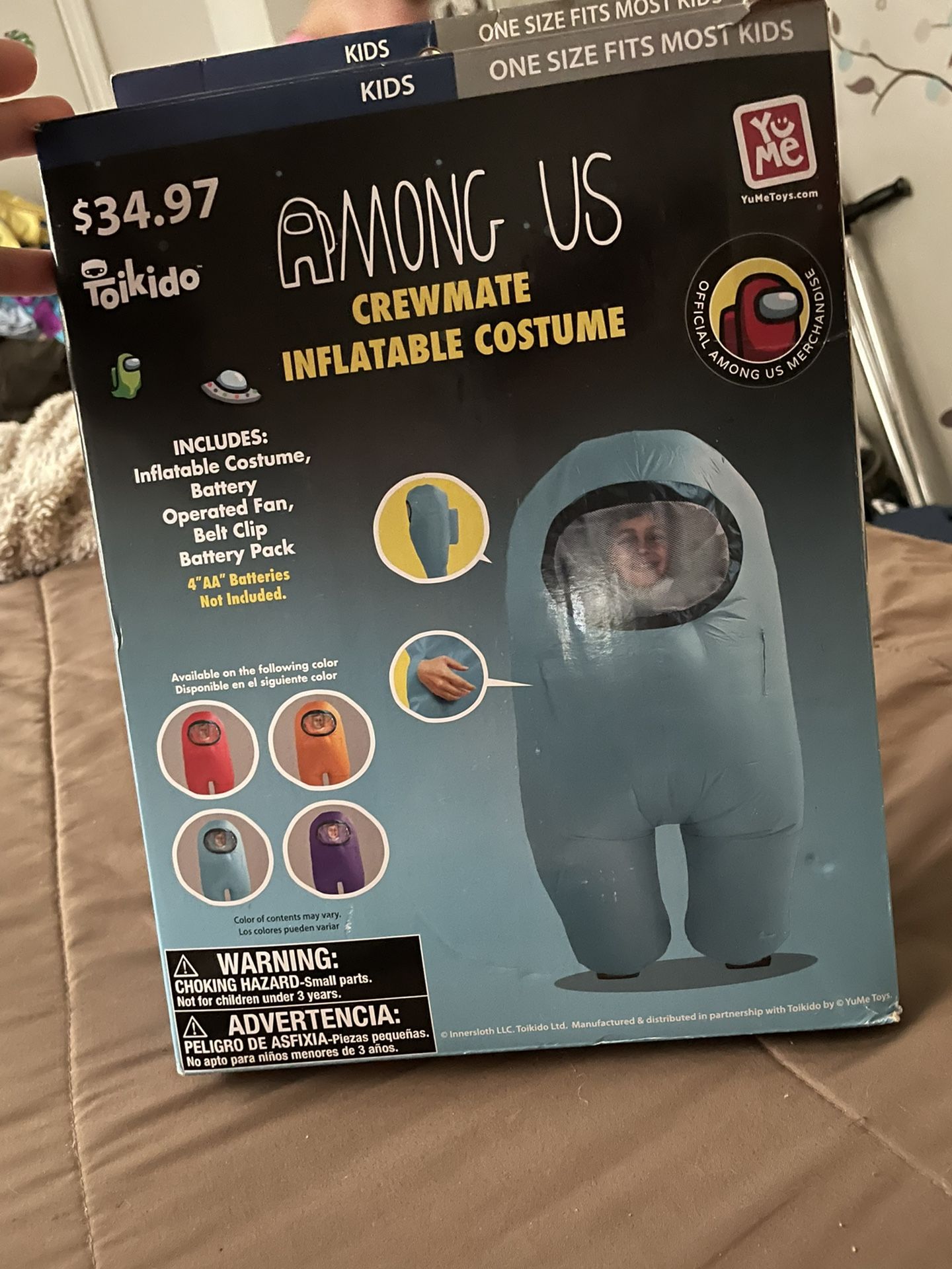 2 Kids One Size Fits, Blow Up Amoung Us Blue And Purple