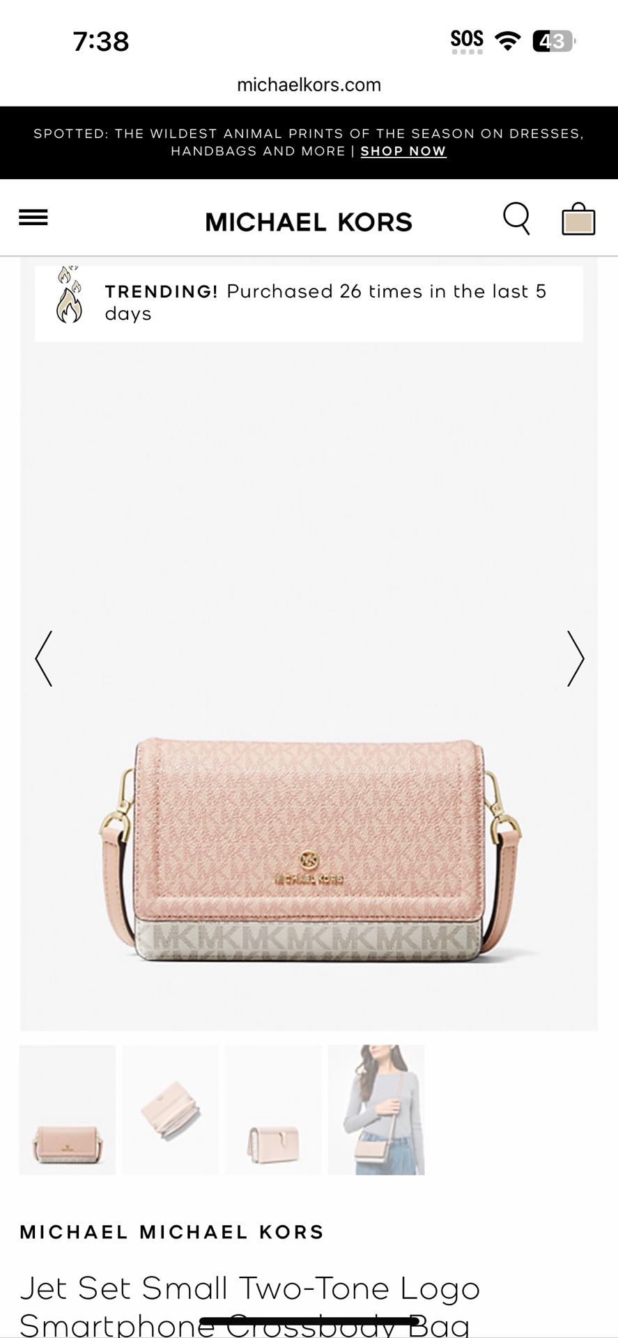 Michael Kors Pink Wallet Crossbody Purse