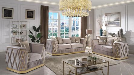 Brand New Cavali Elegnat gold accent sofa loveseat 