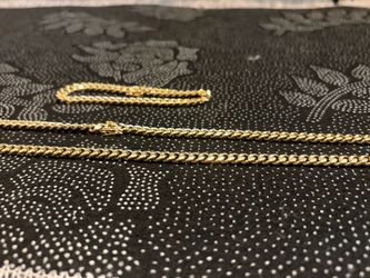 Solid 14K Gold Miami Cuban Link Necklace and Bracelet (Pure Gold)