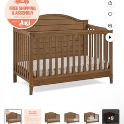 Delta Children Phoebe 6-in-1 Convertible Baby Crib - Greenguard Gold Certified, Chestnut
