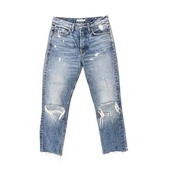 GRLFRND High Rise Straight Leg Jeans 