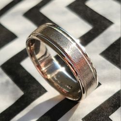 NOVELL ¤ 14K White Gold 6.0mm Mens Wedding Band ◇ SIZE 10.0 | 7.3g 