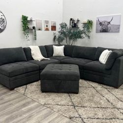 CHARCOAL GREY BRAND NEW MODULAR SECTIONAL SAME DAY DELIVERY 