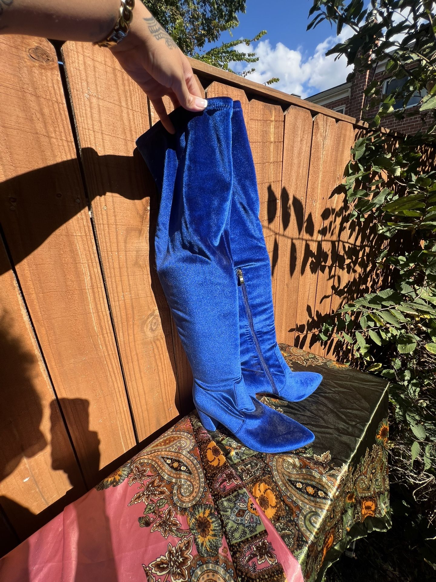 Thigh High Royal Blue Boots sz 12