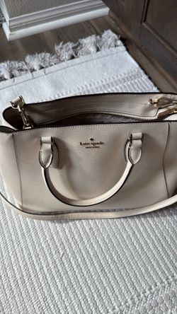Kate Spade New York Cream Pebbled Leather Satchel Crossbody Purse