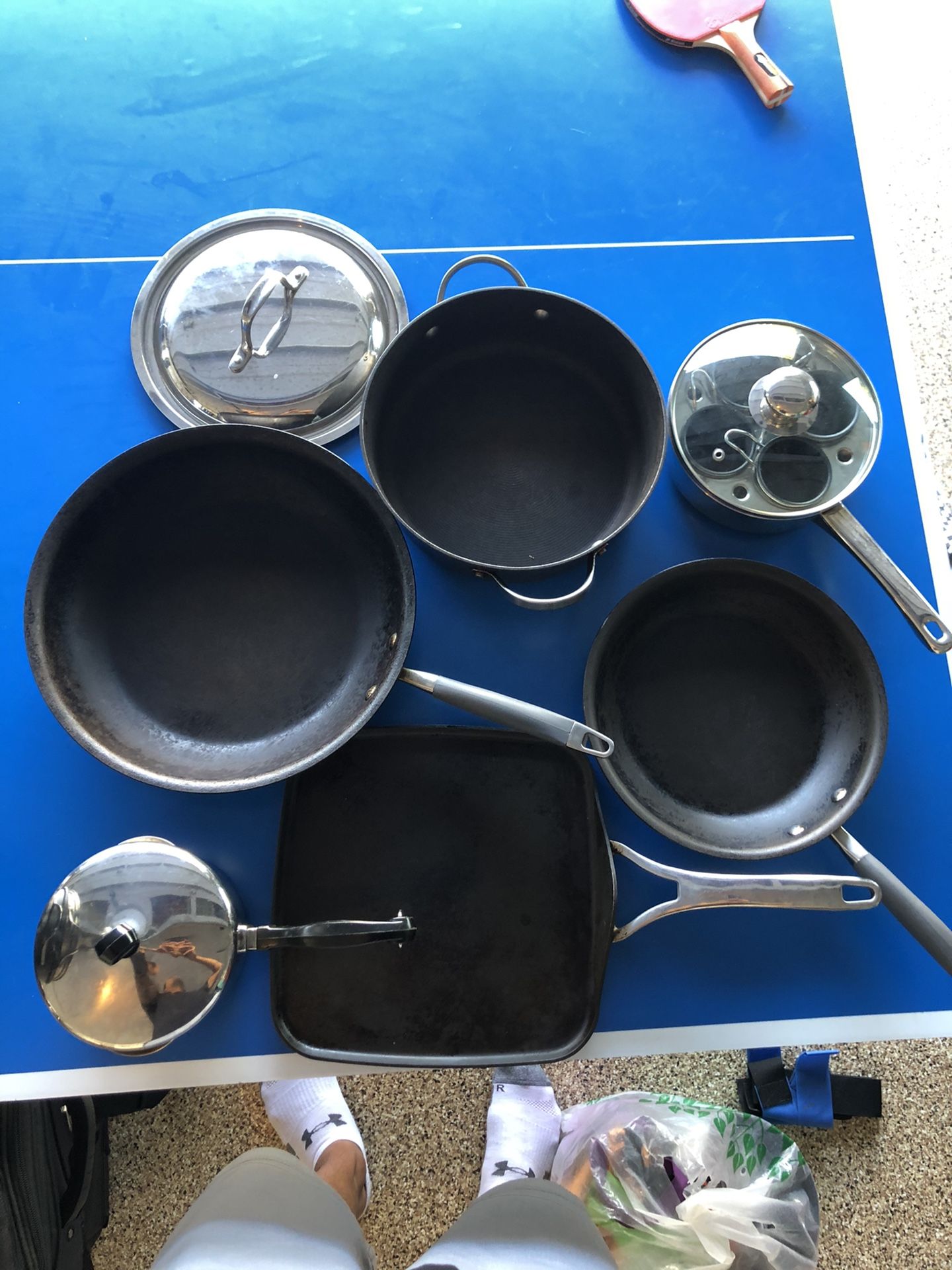 Circular and anolon pans