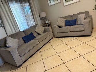 Gray Sofa and Loveseat Set