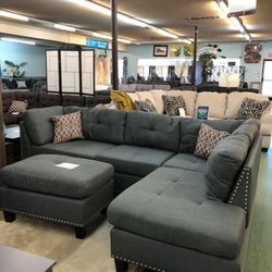 Sectional With Ottoman In Stock For Immidiate Delivery 