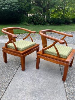 Vintage Asian Horseshoe Ming Chairs
