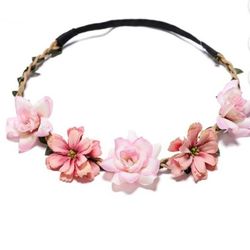 Flower Headband Head Garland Hair Band Crown Wreath Boho Festival Beach