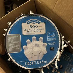 Christmas Lights - 1000 Mini LED COOL WHITE & Box Of Netted Lights
