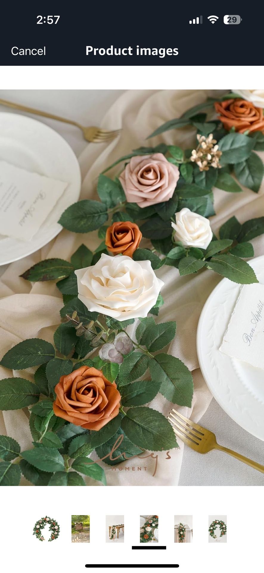 Flower, garland, artificial, rust rose, table runner