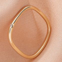 Women's ring Zhoujia small square diamond simple style plain circle square ring net celebrity square zircon light luxury fashion morning light exquisi