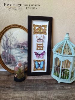 Mixed Media Butterfly And Moth Framed Picture