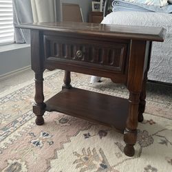 Antique Real Wood Side Table