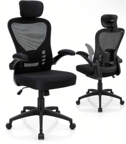 Ergonomic Mesh Office Chair with Adjustable Height Black Contemporary Ergonomic Adjustable Height Swivel Upholstered Desk Chair