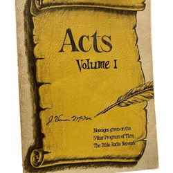 Acts Volume 1 by J Vernon McGee (Thru The Bible), Vintage (1987)  This vintage paperback book, titled "Acts Volume 1" by J Vernon McGee, is a great ad