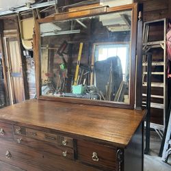 Antique Dresser With Mirror 