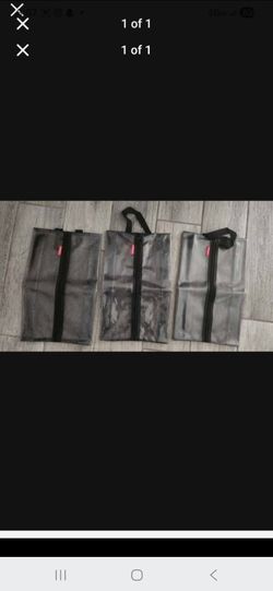 Black Mesh Zipper Pouches Set of 3
