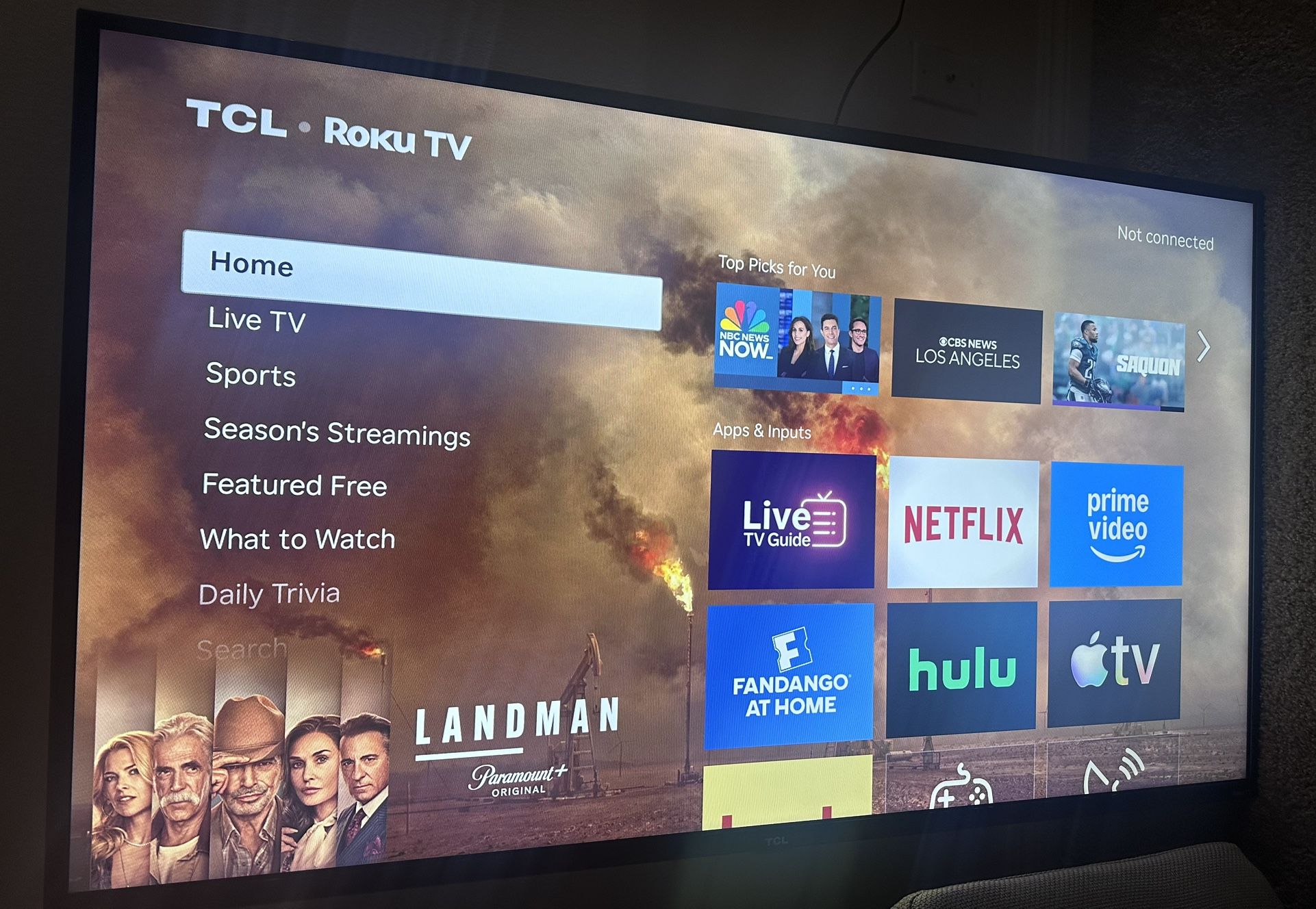 TCL 55” Roku tv w/remote control 